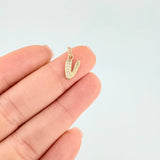 Dije Letra V Cursiva 0.7 g / 2.5 cm Oro Amarillo 18K