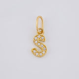 Dije Letra S Cursiva 0.5 g / 2.5 cm Oro Amarillo 18K