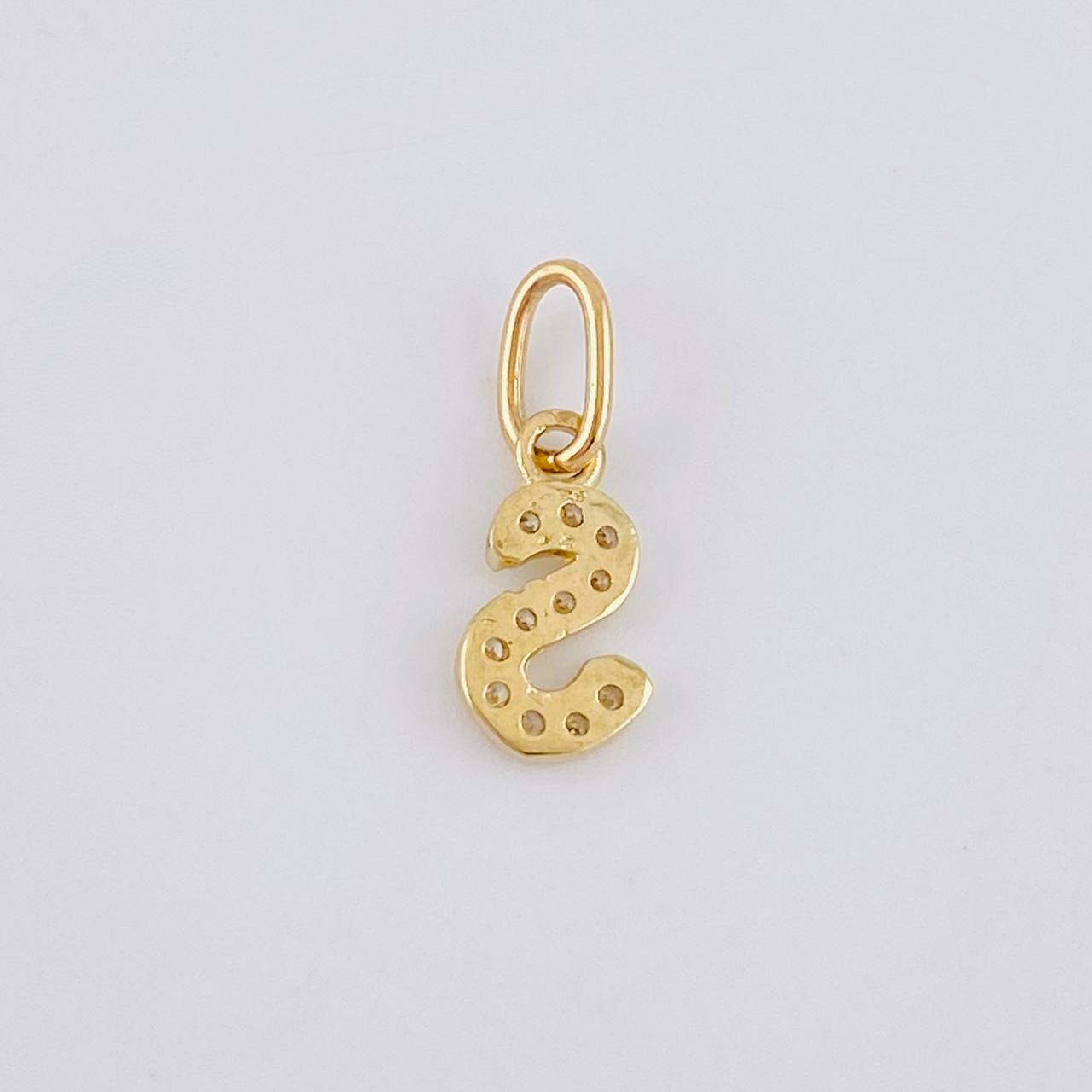 Dije Letra S Cursiva 0.5 g / 2.5 cm Oro Amarillo 18K