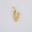 Dije Letra V Cursiva 0.7 g / 2.5 cm Oro Amarillo 18K