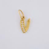 Dije Letra V Cursiva 0.65 g / 2.5 cm Oro Amarillo 18K