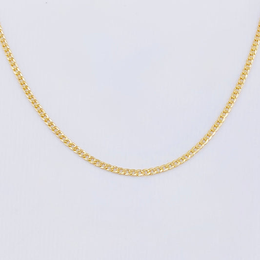 Cadena Cubana 2.8g / 60cm / 2.4mm Oro Amarillo 18K