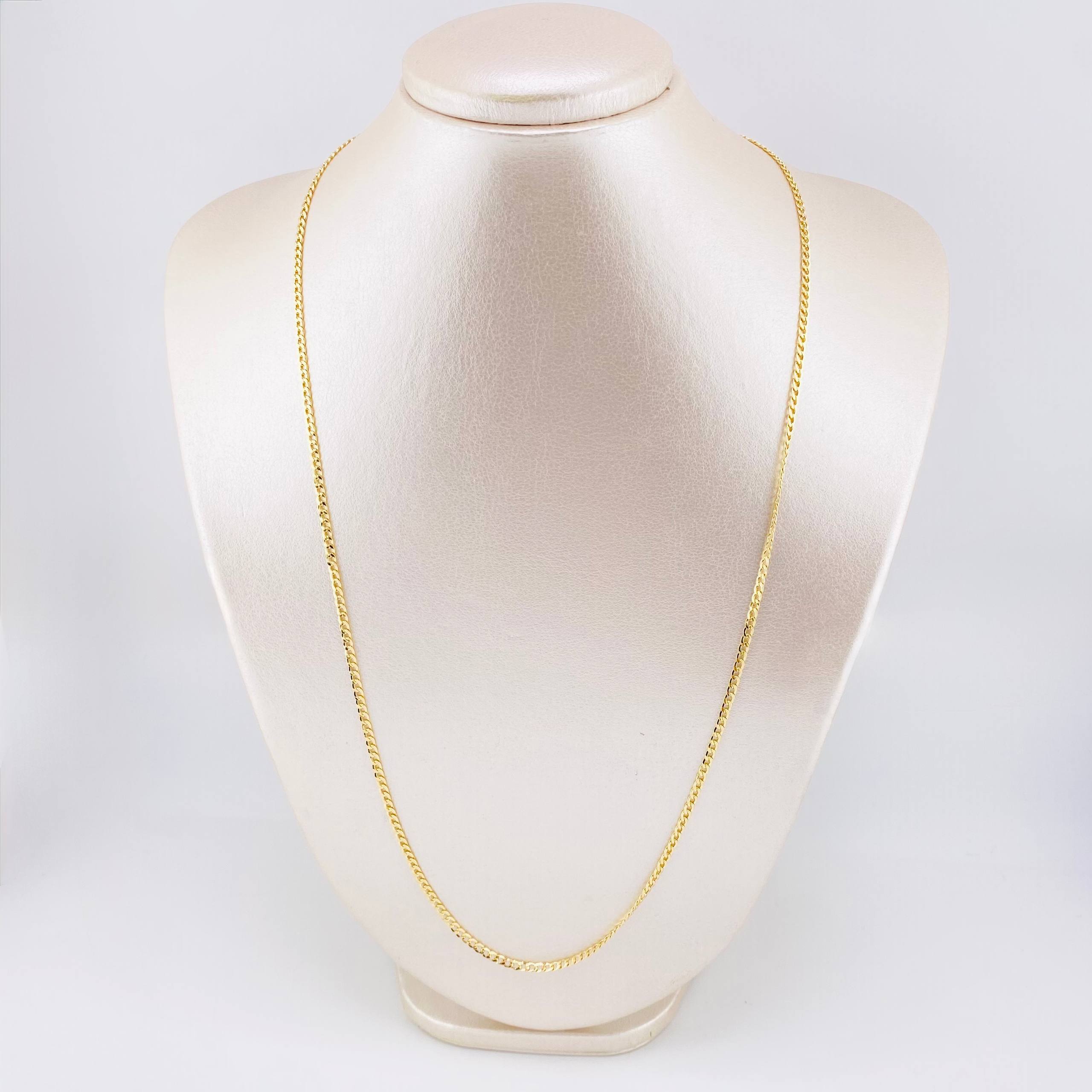 Cadena Cubana 2.8g / 60cm / 2.4mm Oro Amarillo 18K