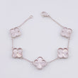 Pulso Trebol Diamantado 12.4g / 19cm / 14mm Oro Blanco 18K