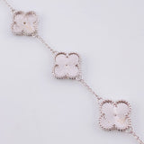 Pulso Trebol Diamantado 12.4g / 19cm / 14mm Oro Blanco 18K