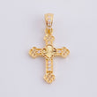 Dije Cruz Trebol Diamantado 1.1g / 2.4cm Oro Amarillo 18K