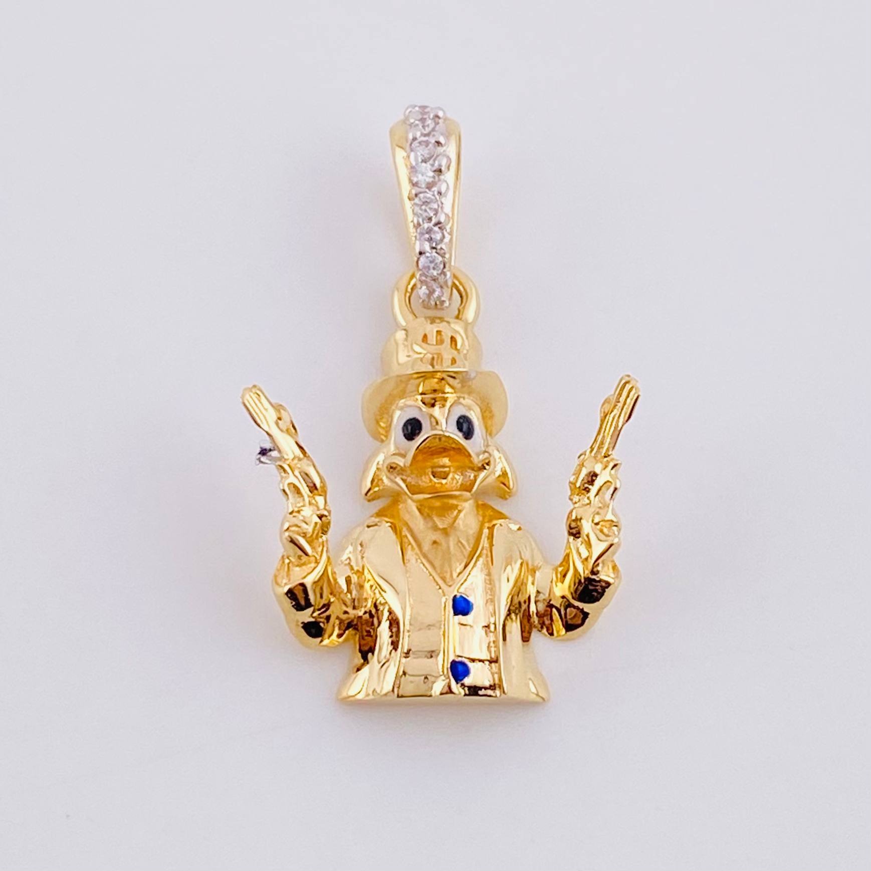 Dije Pato Pistolas 2.4g / 2.6cm Oro Amarillo 18K