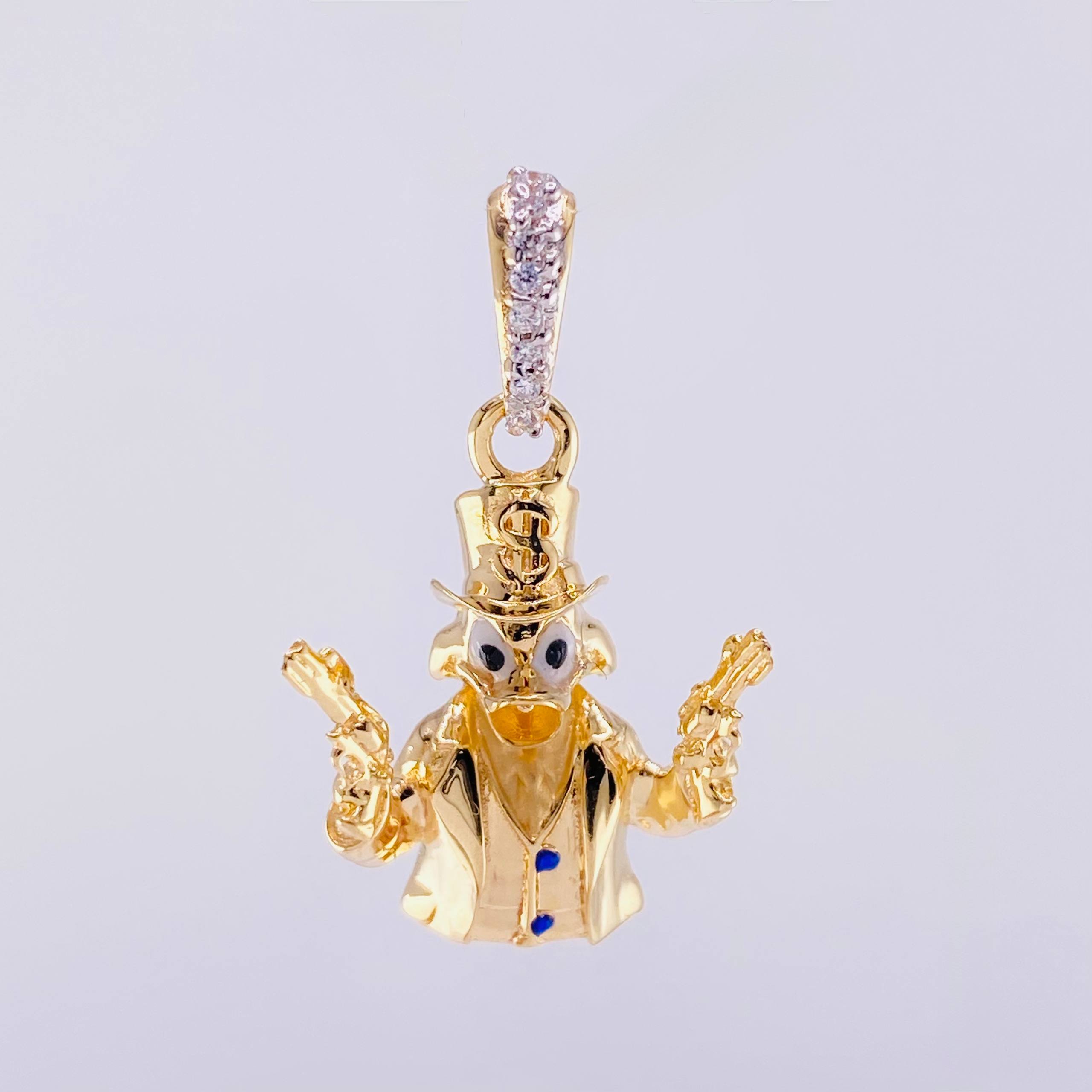 Dije Pato Pistolas 2.35g / 2.6cm Oro Amarillo 18K