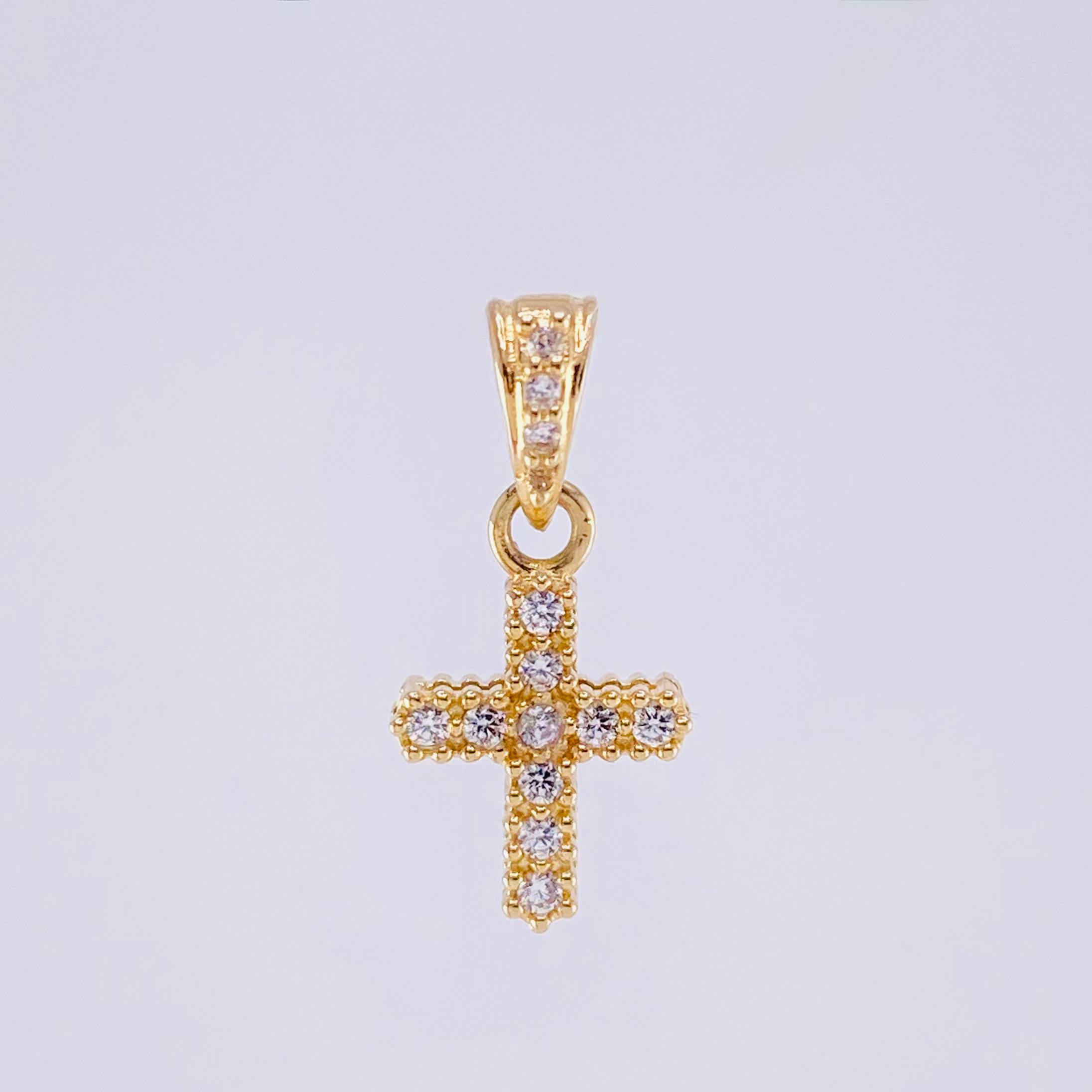 Dije Cruz Doble 1g / 1.7cm Oro Amarillo 18K