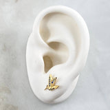 Topos Colibri 2.05gr / 9mm Circones Azules Broche Mariposa Oro Amarillo 18K