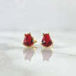 Topos Gota 1.5gr / 7mm Circon Escarlata Broche Mariposa Oro Amarillo 18K
