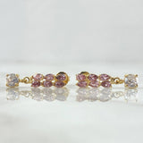 Topos Trigal Colgante 2.45gr / 2cm / Circones Lilas Blancos Broche Mariposa Oro Amarillo 18K