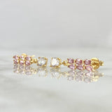 Topos Trigal Colgante 2.45gr / 2cm / Circones Lilas Blancos Broche Mariposa Oro Amarillo 18K