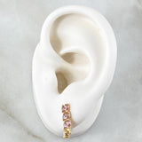 Topos Trigal Colgante 2.45gr / 2cm / Circones Lilas Blancos Broche Mariposa Oro Amarillo 18K