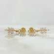 Topos Cubano Laurel Colgante 1.9gr / 2cm / Circones Blancos Broche Mariposa Oro Amarillo 18K
