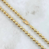 Cadena Militar 36.1gr / 62.5cm / 5mm Bolas Diamantadas Luna Oro Amarillo Nac.Esp. 18K ©