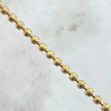 Cadena Militar 36.1gr / 62.5cm / 5mm Bolas Diamantadas Luna Oro Amarillo Nac.Esp. 18K ©
