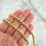 Cadena Militar 36.1gr / 62.5cm / 5mm Bolas Diamantadas Luna Oro Amarillo Nac.Esp. 18K ©