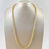 Cadena Militar 36.1gr / 62.5cm / 5mm Bolas Diamantadas Luna Oro Amarillo Nac.Esp. 18K ©