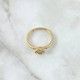 Anillo Flor Tulipan 2.75gr / T7 3/4 / Circones Blancos Oro Amarillo 18K *