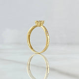 Anillo Flor Tulipan 2.75gr / T7 3/4 / Circones Blancos Oro Amarillo 18K *