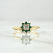 Anillo Flor Octopetala 2.1gr / T5 3/4 / Circones Verdes Blanco Oro Amarillo 18K *