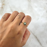 Anillo Flor Octopetala 2.1gr / T5 3/4 / Circones Verdes Blanco Oro Amarillo 18K *