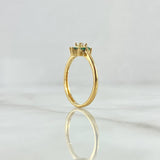 Anillo Flor Octopetala 2.1gr / T5 3/4 / Circones Verdes Blanco Oro Amarillo 18K *