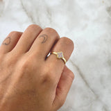 Anillo Treból Tupido 1.8gr / T5 3/4 / Circones Lilas Oro Amarillo 18K *