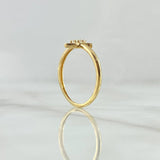 Anillo Flor Trillium 1.5gr / T7 / Circones Blancos Oro Amarillo 18K *