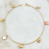 Tobillera Aro Seguido Dijes 3.25gr / 25cm / Oro 18K ©