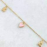 Tobillera Aro Seguido Dijes 3.1gr / 25cm / Oro 18K ©