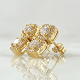 Topos Halo Cuadrado 3.95gr / 1.5cm / Oro 18K ©