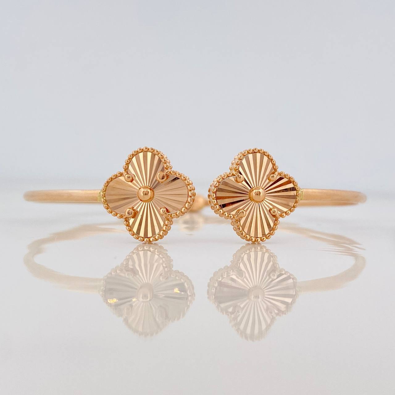 Pulso Aro Trebol 6.8g / 18cm / 1mm Oro Rosa 18K