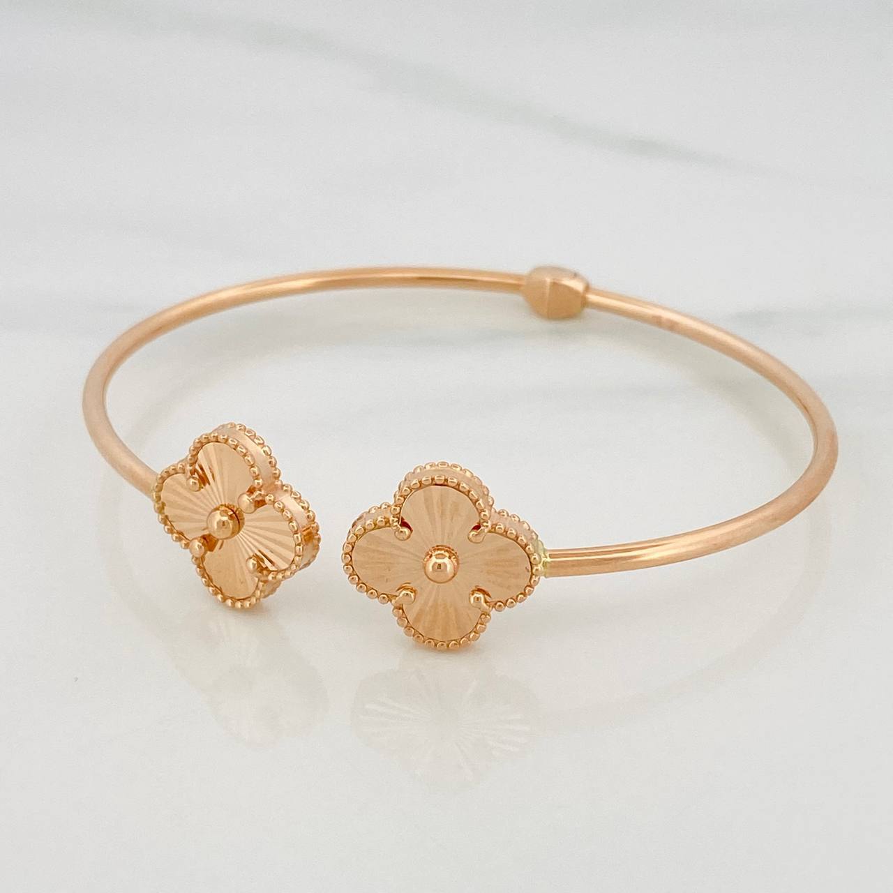 Pulso Aro Trebol 6.8g / 18cm / 1mm Oro Rosa 18K