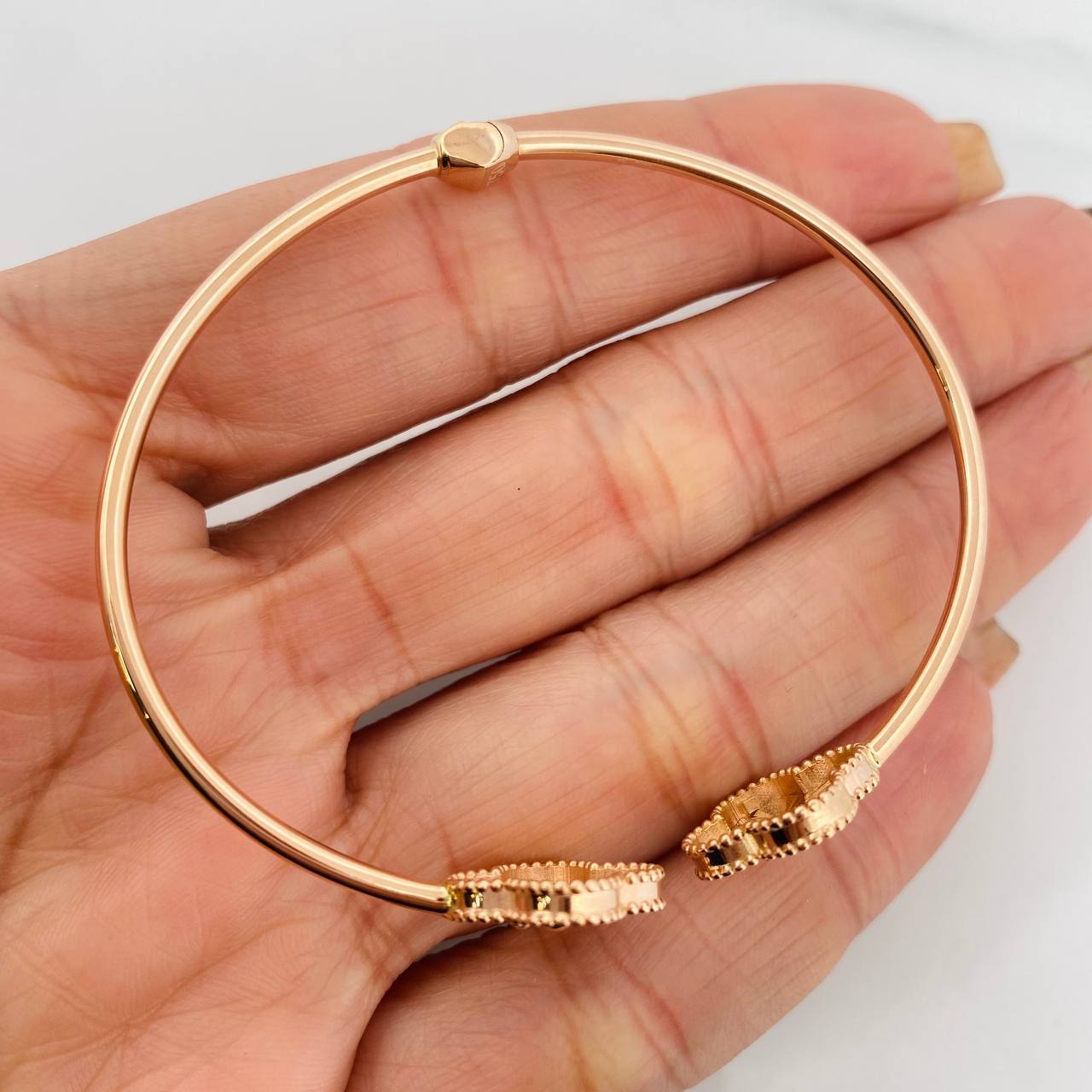 Pulso Aro Trebol 6.8g / 18cm / 1mm Oro Rosa 18K