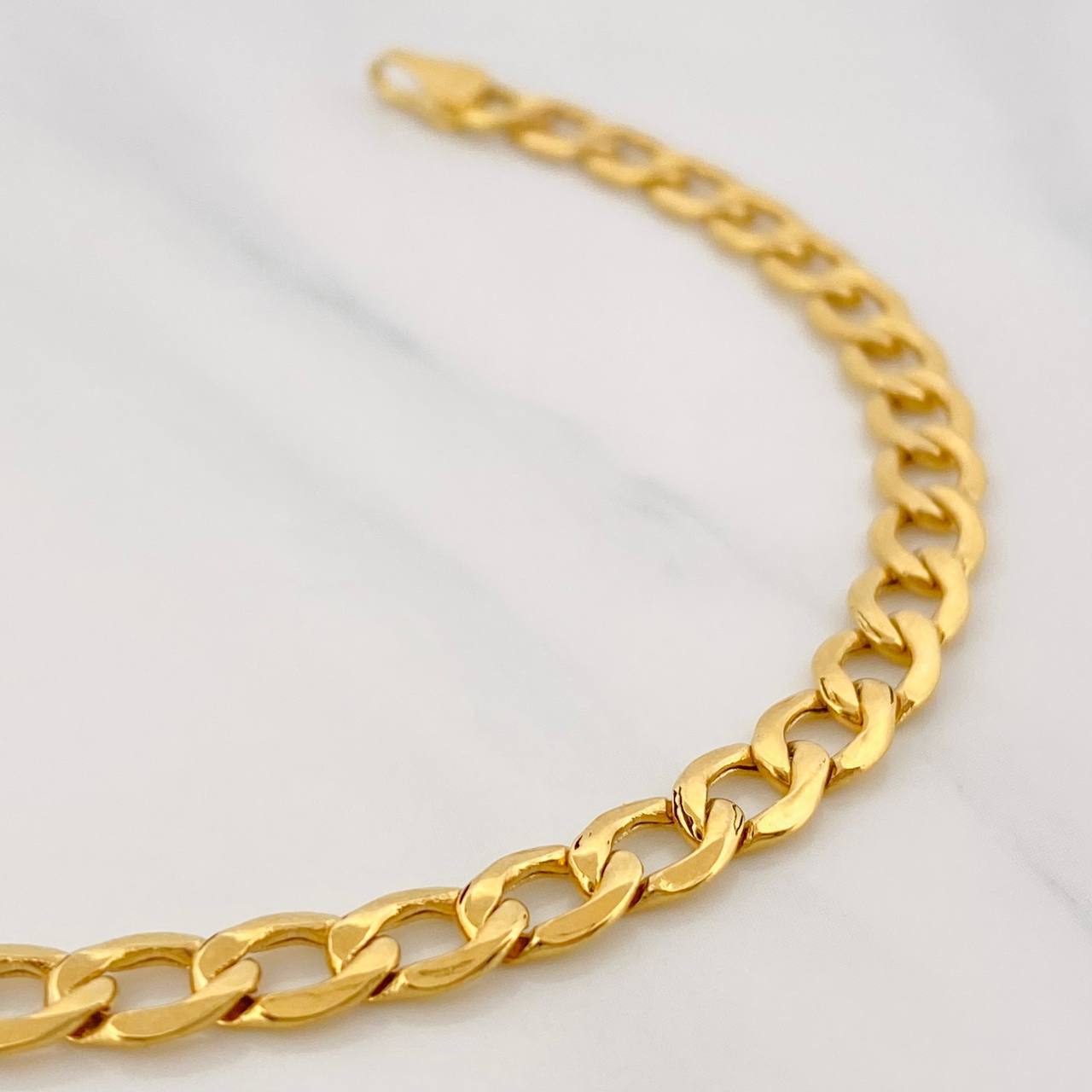 Pulso Cubano 4.3g / 19cm / 5.2mm Oro Amarillo 18K