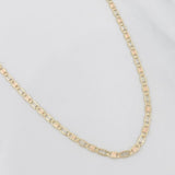 Cadena Escalera Plana Diamantada 3.7g / 60cm / 1.74mm Tres Oros 18K
