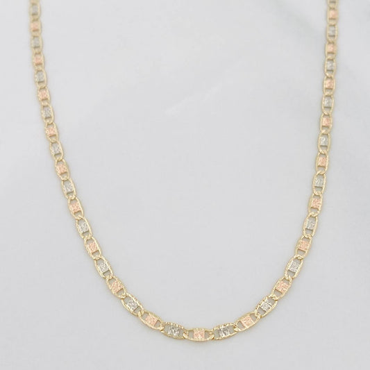 Cadena Escalera Plana Diamantada 3.7g / 60cm / 1.74mm Tres Oros 18K