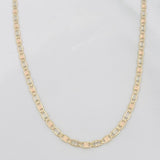 Cadena Escalera Plana Diamantada 3.7g / 60cm / 1.74mm Tres Oros 18K