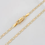 Cadena Escalera Plana Diamantada 3.7g / 60cm / 1.74mm Tres Oros 18K
