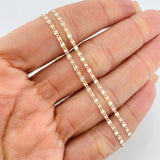 Cadena Escalera Plana Diamantada 2.3g / 50cm / 1.73mm Tres Oros 18K