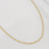 Cadena Escalera Plana Diamantada 2.25g / 50cm / 1.74mm Tres Oros 18K