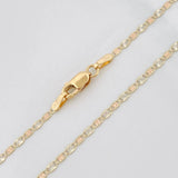 Cadena Escalera Plana Diamantada 2.3g / 50cm / 1.73mm Tres Oros 18K