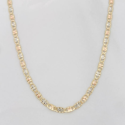 Cadena Escalera Plana Diamantada 2.95g / 45cm / 2.47mm Tres Oros 18K