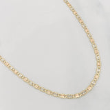Cadena Escalera Plana Diamantada 2.95g / 45cm / 2.47mm Tres Oros 18K