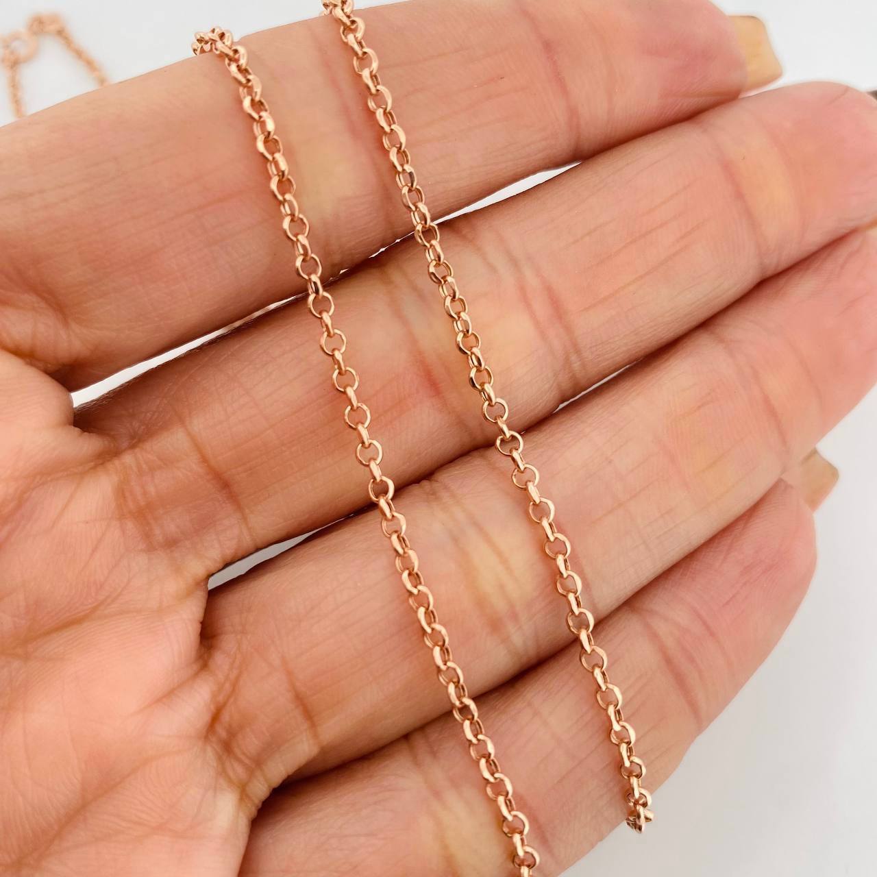 Cadena Rolo 2.5g / 60cm / 2.07mm Oro Rosa 18K