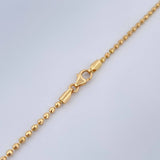 Cadena Militar 6.35gr / 48cm / 1mm Bolas Diamantadas Discoteca Oro Amarillo +3 $