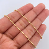 Cadena Militar 6.35gr / 48cm / 1mm Bolas Diamantadas Discoteca Oro Amarillo +3 $