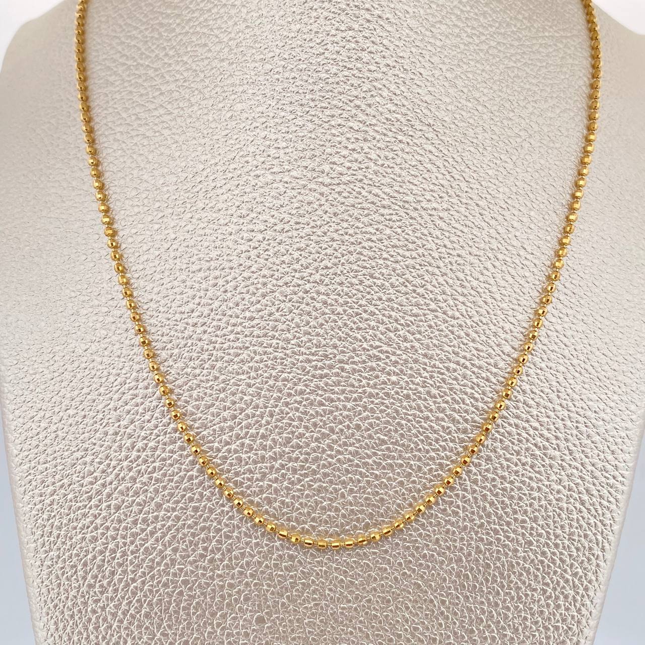 Cadena Militar 6.35gr / 48cm / 1mm Bolas Diamantadas Discoteca Oro Amarillo +3 $